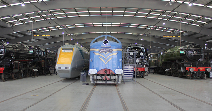 view of inside the Collection Building at Locomotion Museum 